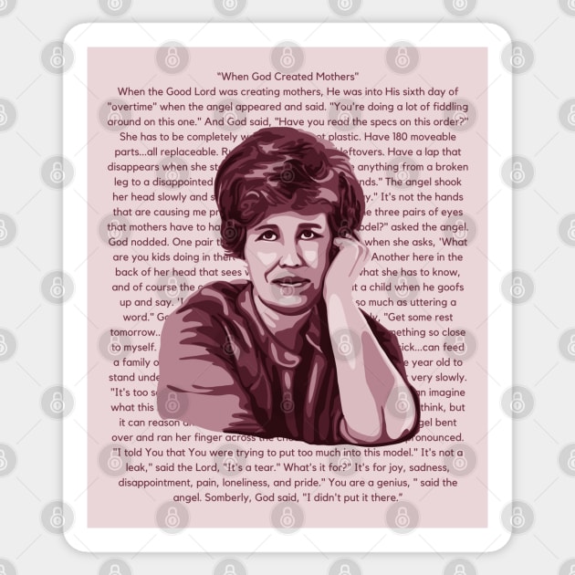 Erma Bombeck was a popular American humorist. Here's a portrait I